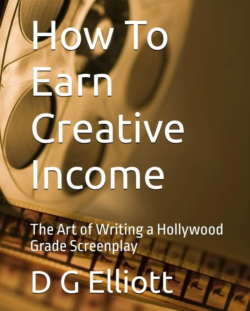 Book cover with film reel design.